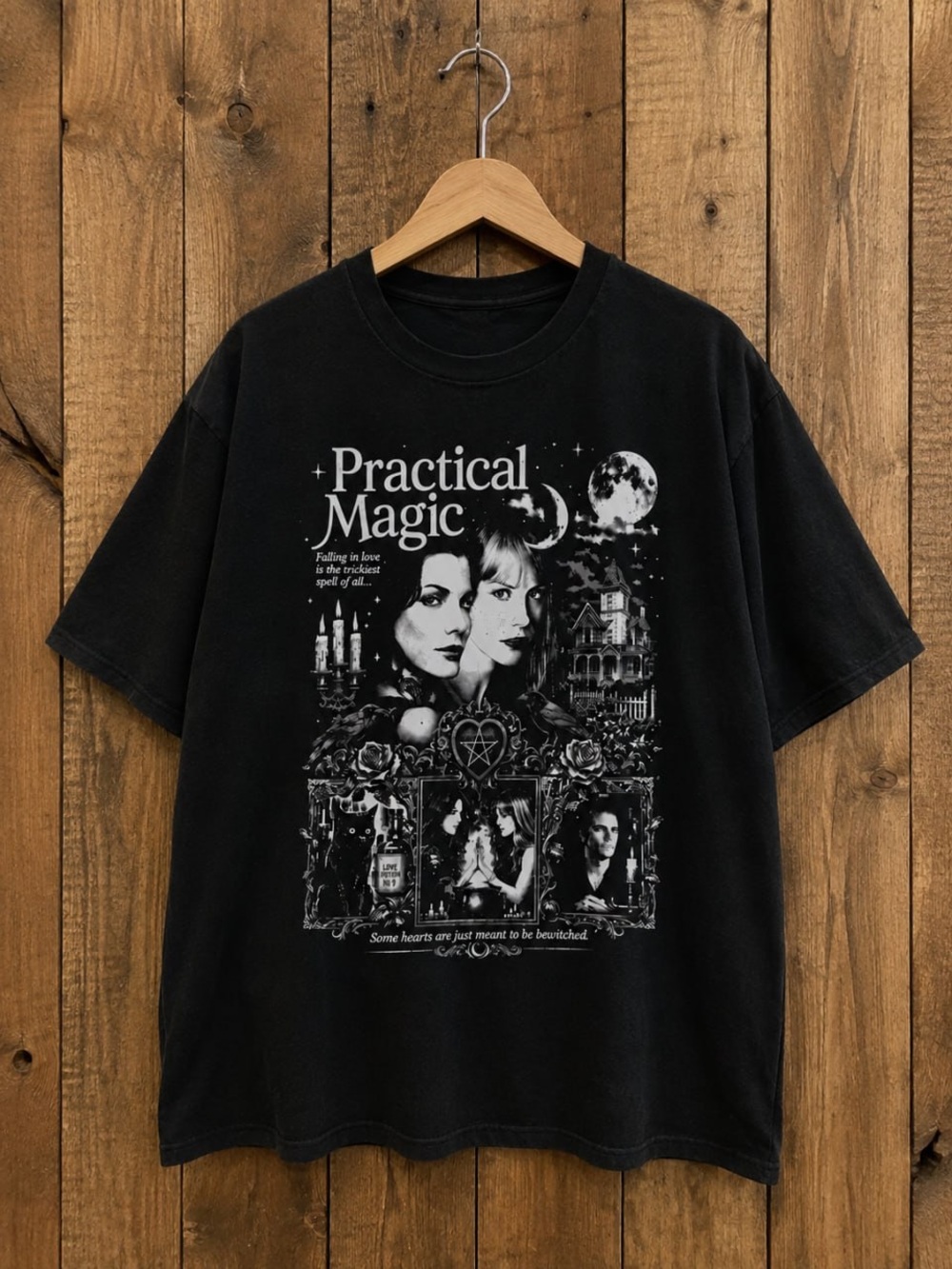 Gildan Black "Practical Magic" Graphic Tee